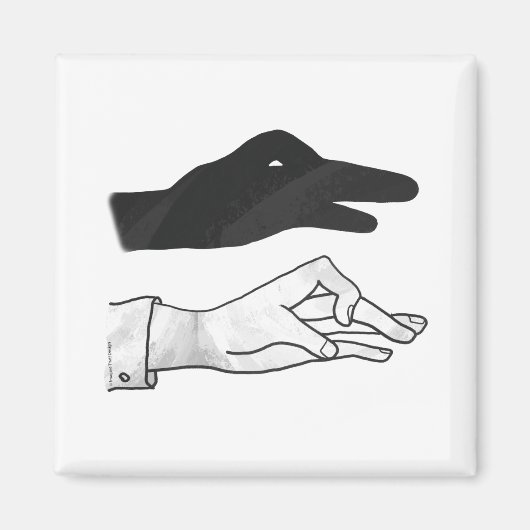 Handsilhouette Ente Magnet (Vorne)