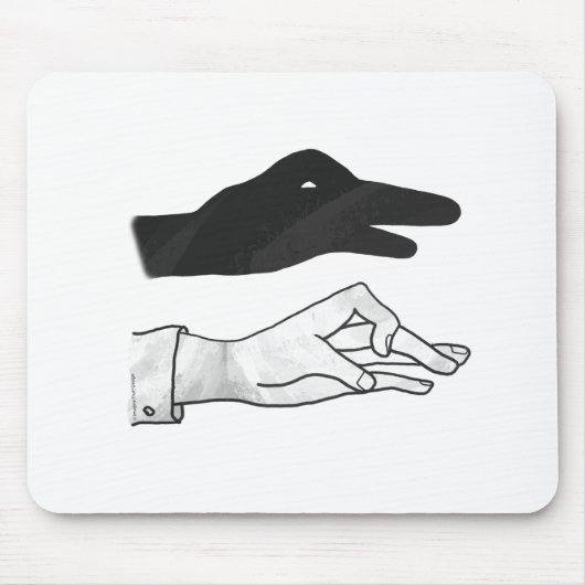 Handsilhouette Ente Mousepad (Vorne)