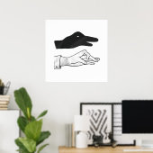 Handsilhouette Ente Poster (Heimbüro)