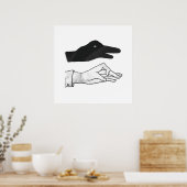 Handsilhouette Ente Poster (Küche)