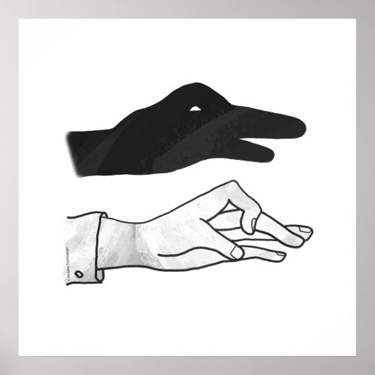Handsilhouette Ente Poster (Vorne)