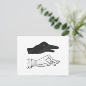 Handsilhouette Ente Postkarte (Stehend Vorderseite)