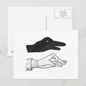 Handsilhouette Ente Postkarte (Vorne/Hinten)