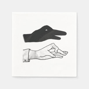 Handsilhouette Ente Serviette
