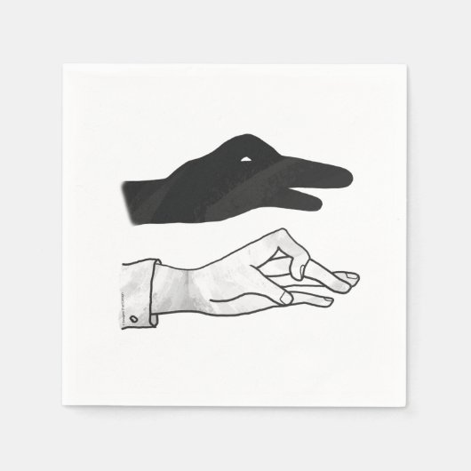 Handsilhouette Ente Serviette (Vorderseite)