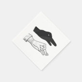 Handsilhouette Ente Serviette (Ecke)
