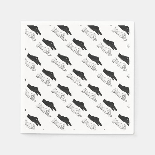 Handsilhouette Ente Serviette (Vorderseite)