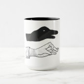 Handsilhouette Ente Tasse (Zentrum)