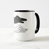 Handsilhouette Ente Tasse (VorderseiteRechts)