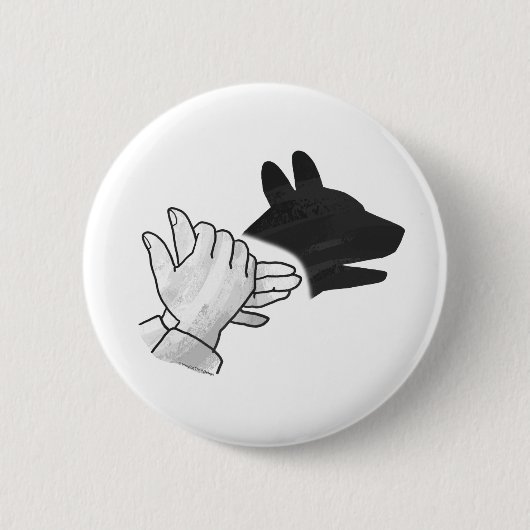 Handsilhouette Hund Button (Vorderseite)