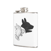 Handsilhouette Hund Flachmann (Links)