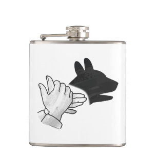 Handsilhouette Hund Flachmann
