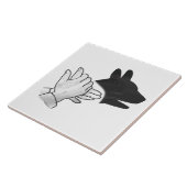 Handsilhouette Hund Fliese (Seite)