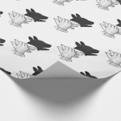 Handsilhouette Hund Geschenkpapier (Ecke)