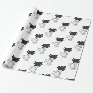 Handsilhouette Hund Geschenkpapier