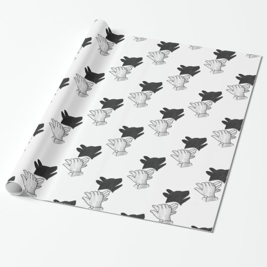 Handsilhouette Hund Geschenkpapier (Ungerollt)