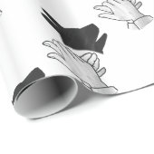 Handsilhouette Hund Geschenkpapier (Rolleneckpunkt)