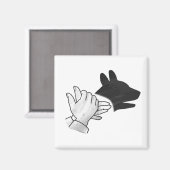 Handsilhouette Hund Magnet (Vorderseite/Rückseite)