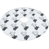 Handsilhouette Hund Polyester Weihnachtsbaumdecke (Schrägansicht)