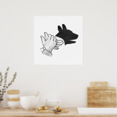 Handsilhouette Hund Poster (Küche)