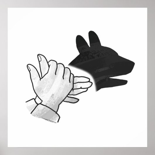 Handsilhouette Hund Poster (Vorne)
