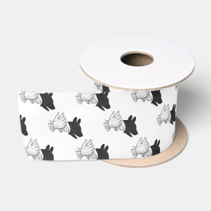 Handsilhouette Hund Satinband