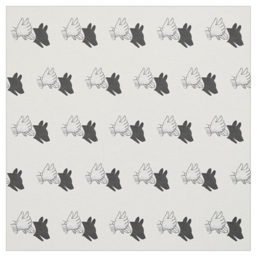 Handsilhouette Hund Stoff (Muster)
