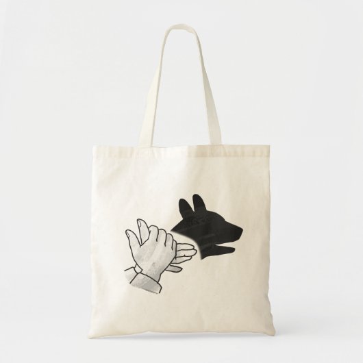 Handsilhouette Hund Tragetasche (Vorne)