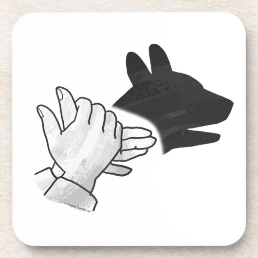 Handsilhouette Hund Untersetzer (Vorderseite)