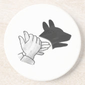 Handsilhouette Hund Untersetzer (Vorne)