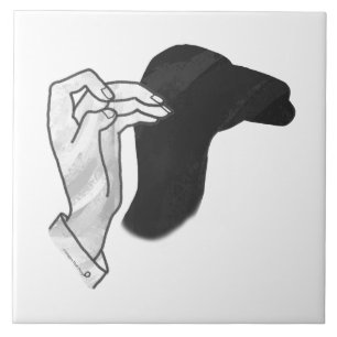 Handsilhouette Kamel Fliese