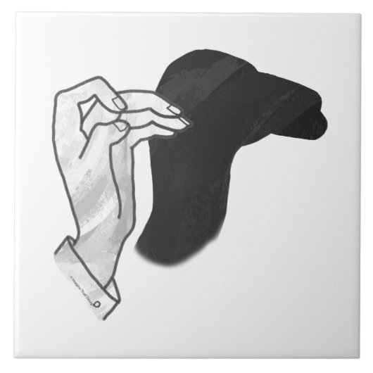 Handsilhouette Kamel Fliese (Vorderseite)