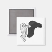 Handsilhouette Kamel Magnet (Vorderseite/Rückseite)
