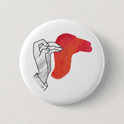 Handsilhouette Kamel Rot Button (Vorderseite)