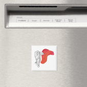 Handsilhouette Kamel Rot Magnet (In Situ (Geschirrspüler))