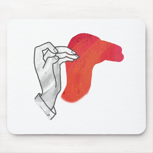 Handsilhouette Kamel Rot Mousepad (Vorne)