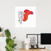 Handsilhouette Kamel Rot Poster (Heimbüro)