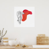 Handsilhouette Kamel Rot Poster (Küche)