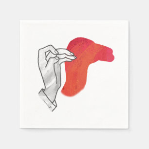 Handsilhouette Kamel Rot Serviette