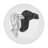 Handsilhouette Kamel Schneidebrett (Vorderseite)