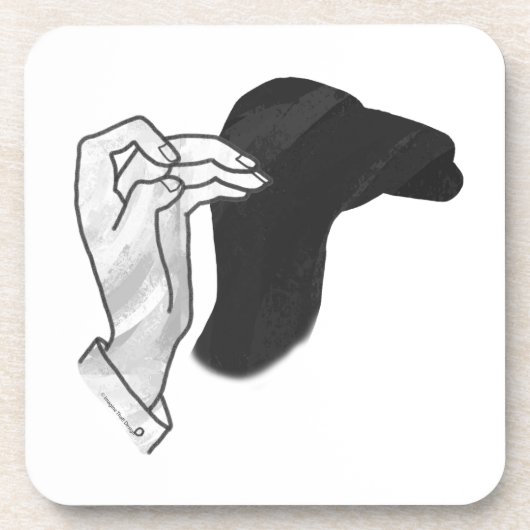 Handsilhouette Kamel Untersetzer (Vorderseite)