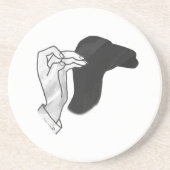 Handsilhouette Kamel Untersetzer (Vorne)