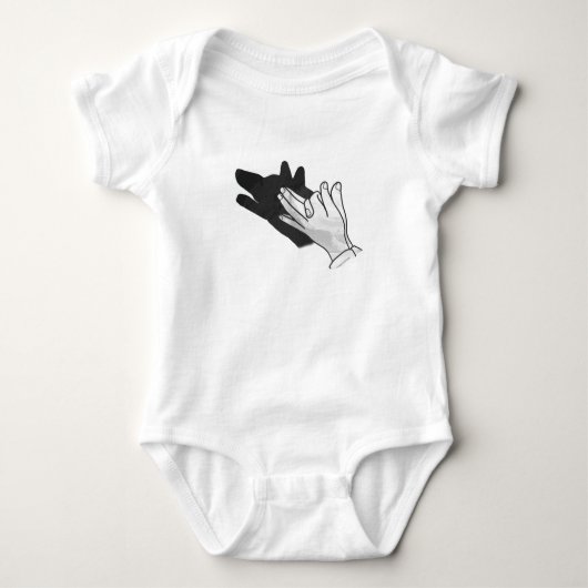 Handsilhouette Wolf Baby Strampler (Vorderseite)