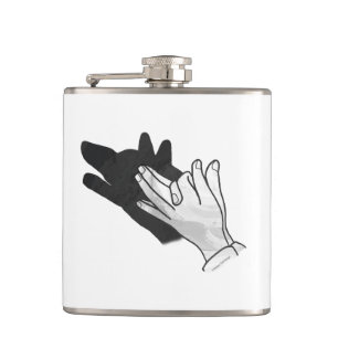 Handsilhouette Wolf Flachmann