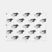 Handsilhouette Wolf Fleecedecke (Vorderseite (Horizontal))