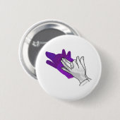Handsilhouette Wolf Purpur Button (Vorne & Hinten)