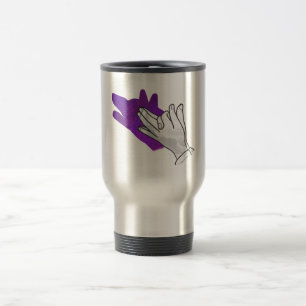 Handsilhouette Wolf Purpur Reisebecher