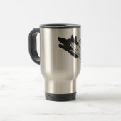 Handsilhouette Wolf Reisebecher (Vorderseite Links)