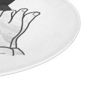 Handsilhouette Wolf Schneidebrett (Ecke)
