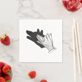 Handsilhouette Wolf Serviette (Beispiel)